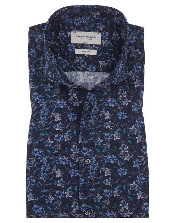 BS Clarence Slim Fit Skjorte - Navy