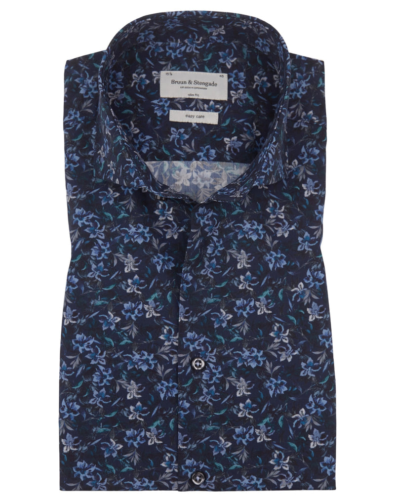 BS Clarence Slim Fit Skjorte - Navy