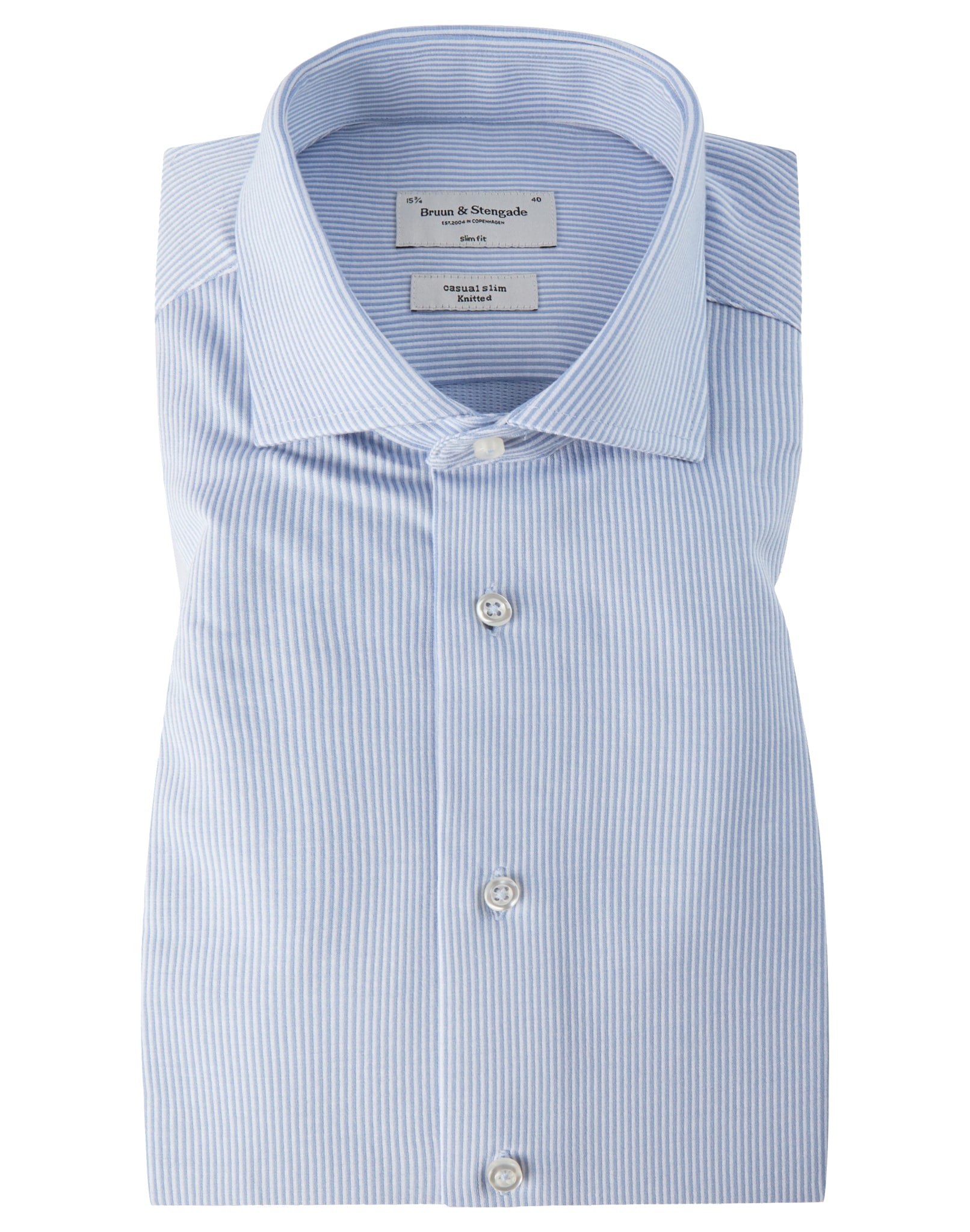 BS Katla Slim Fit Skjorta - Light Blue/White
