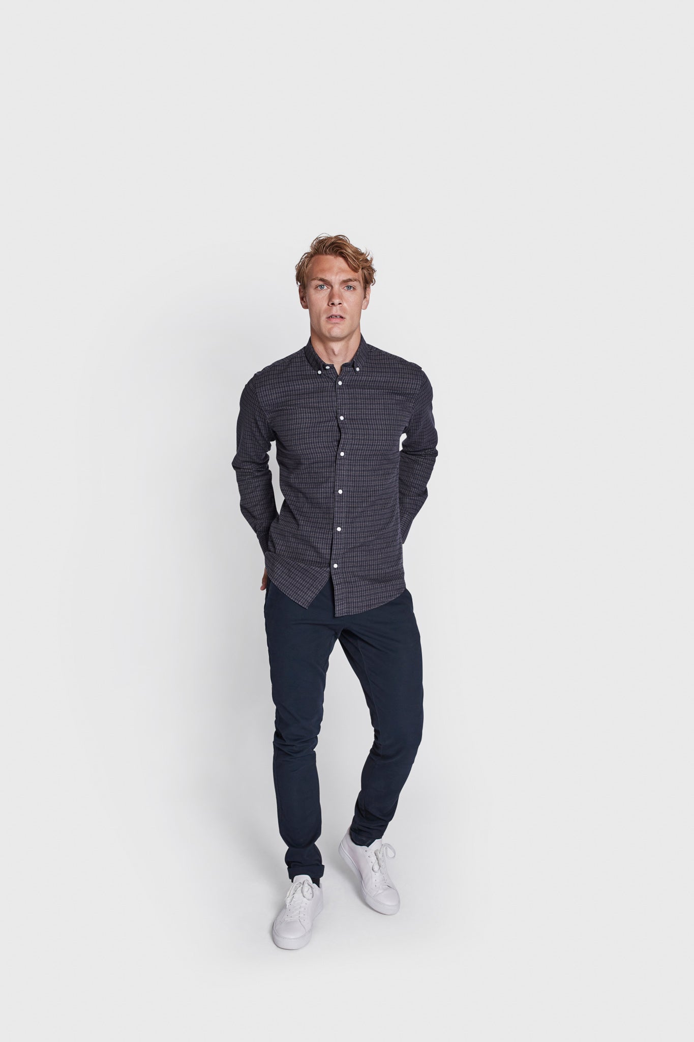 BS Sanneh Casual Modern Fit Skjorte - Thunder