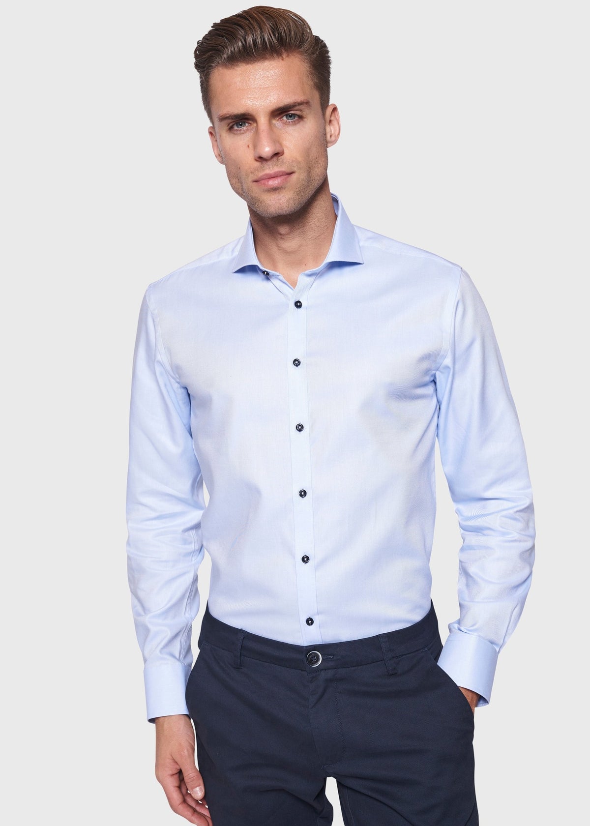 BS Huber Slim Fit Shirt - Light Blue