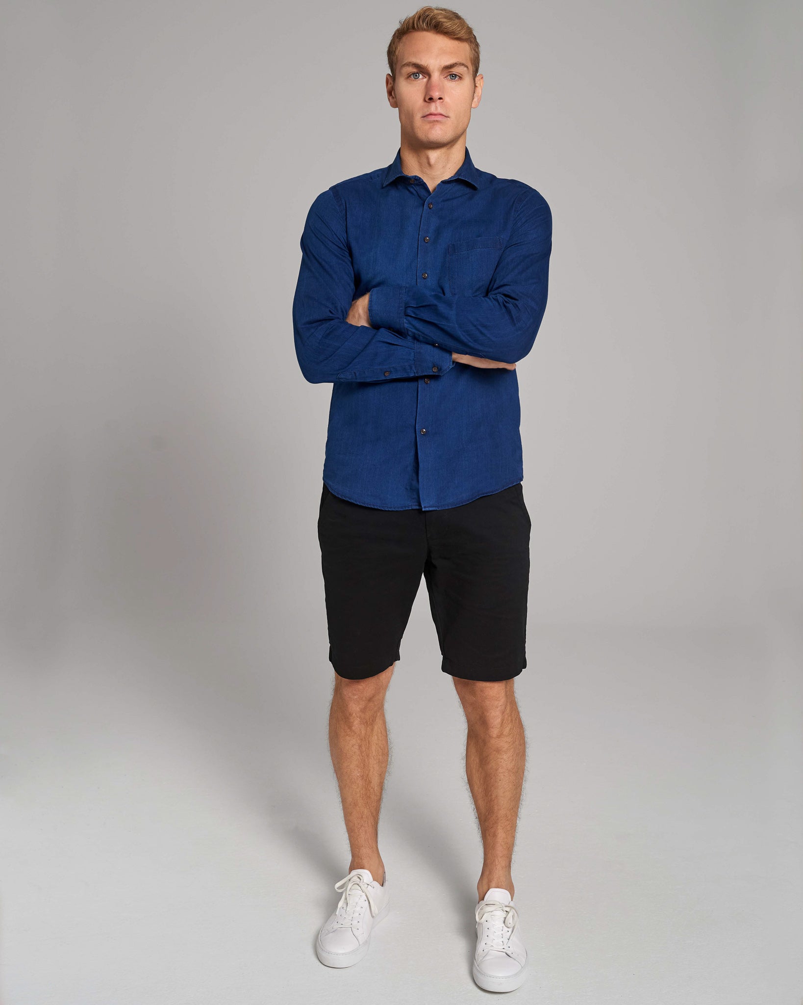 BS Lando Casual Modern Fit Skjorta - Indigo