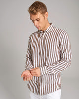 BS Esteban Casual Modern Fit Skjorte - Ochre/White