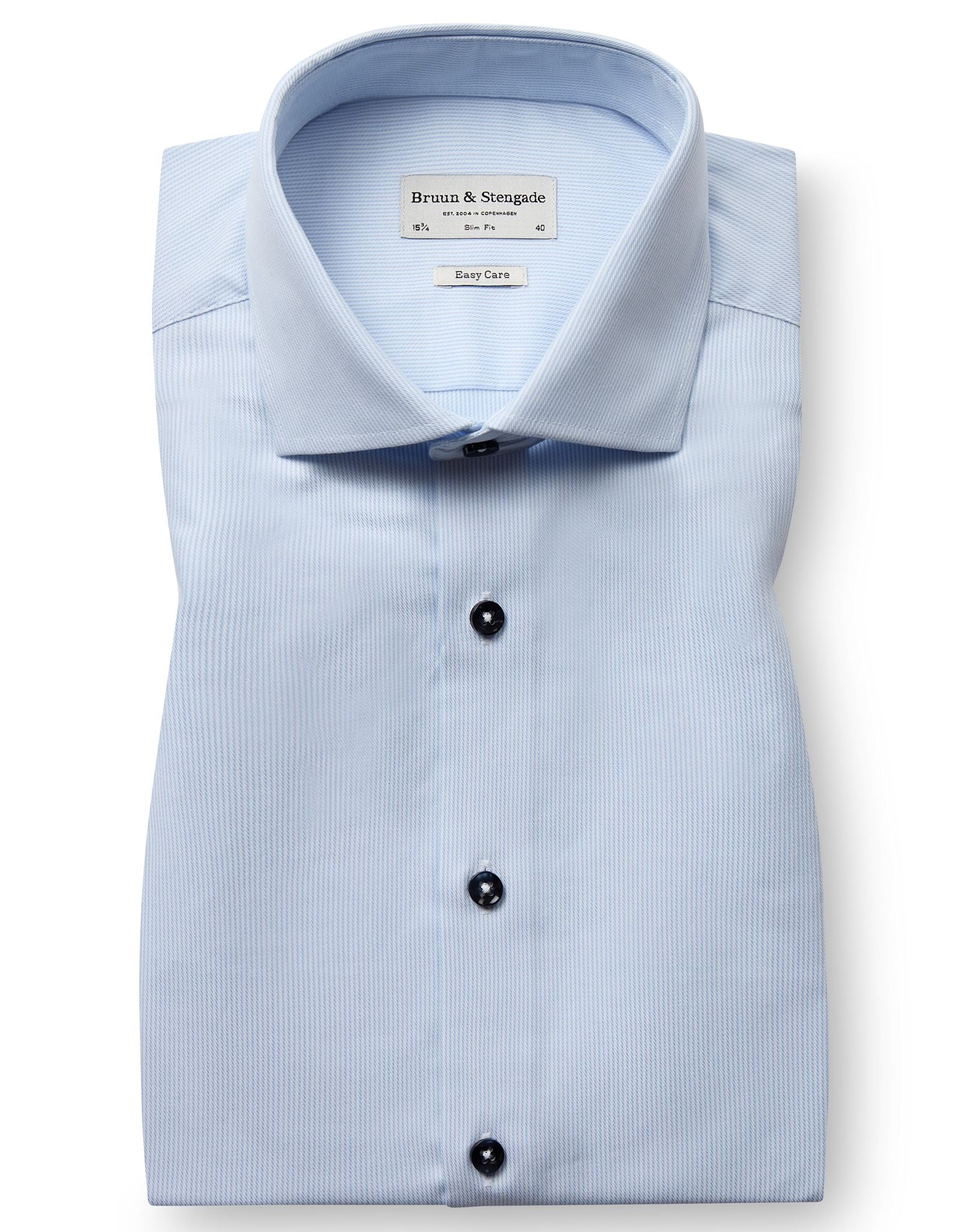 BS Minaur Slim Fit Skjorta - Light Blue/White