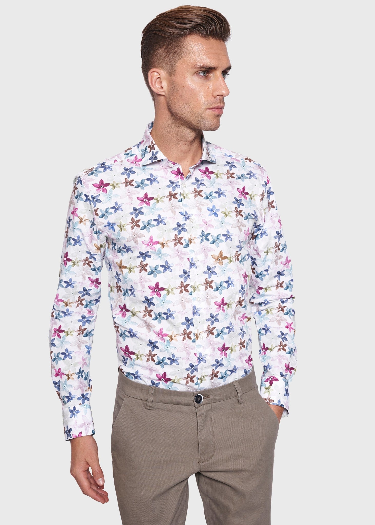 BS Porter Slim Fit Skjorte - White