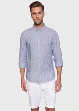 BS Saga Modern Fit Skjorte - Dark Blue