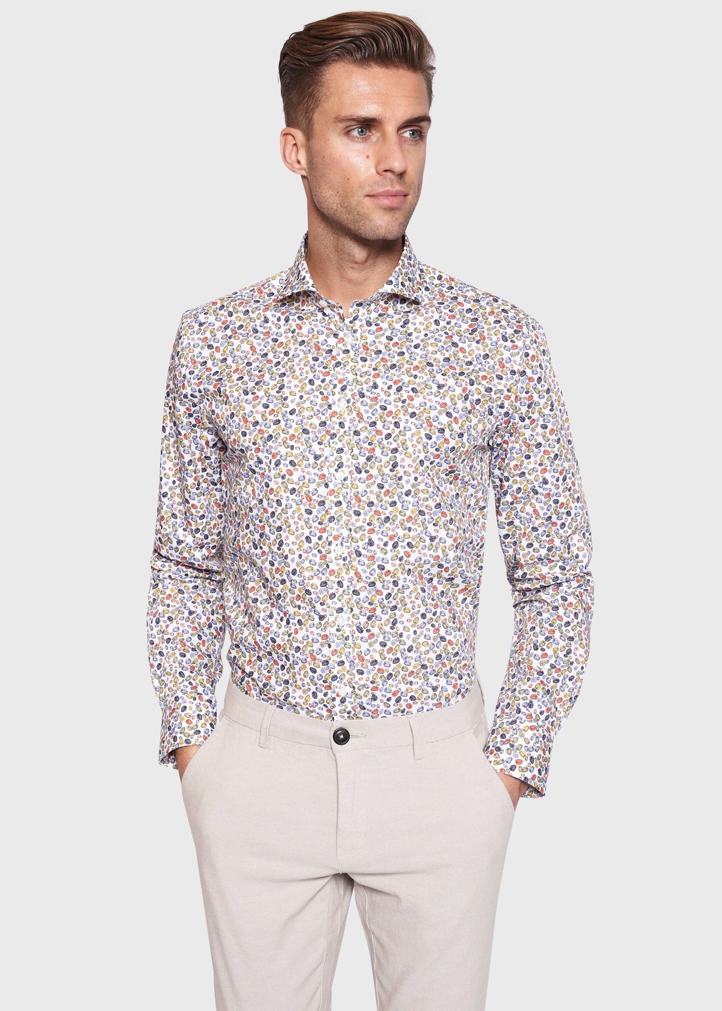 BS Solis Slim Fit Skjorta - White