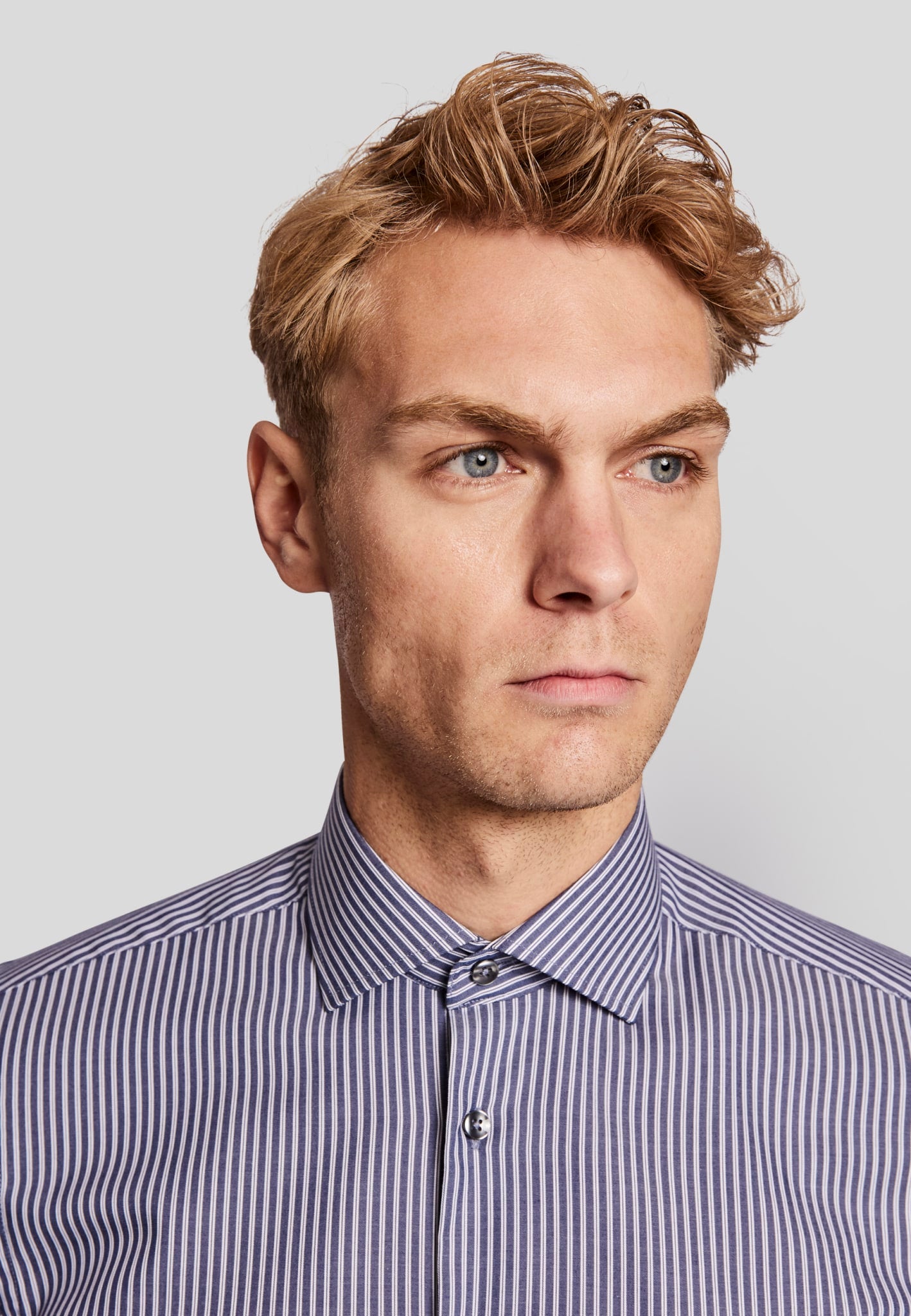 BS Lobont modern fit Skjorte - Dark Blue/White