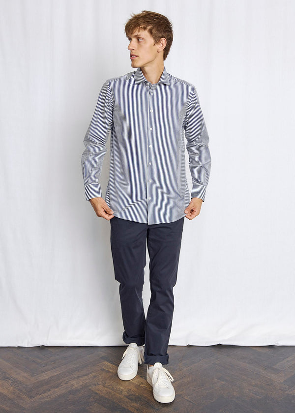 BS Rodriguez Slim Fit Skjorte - Navy/White