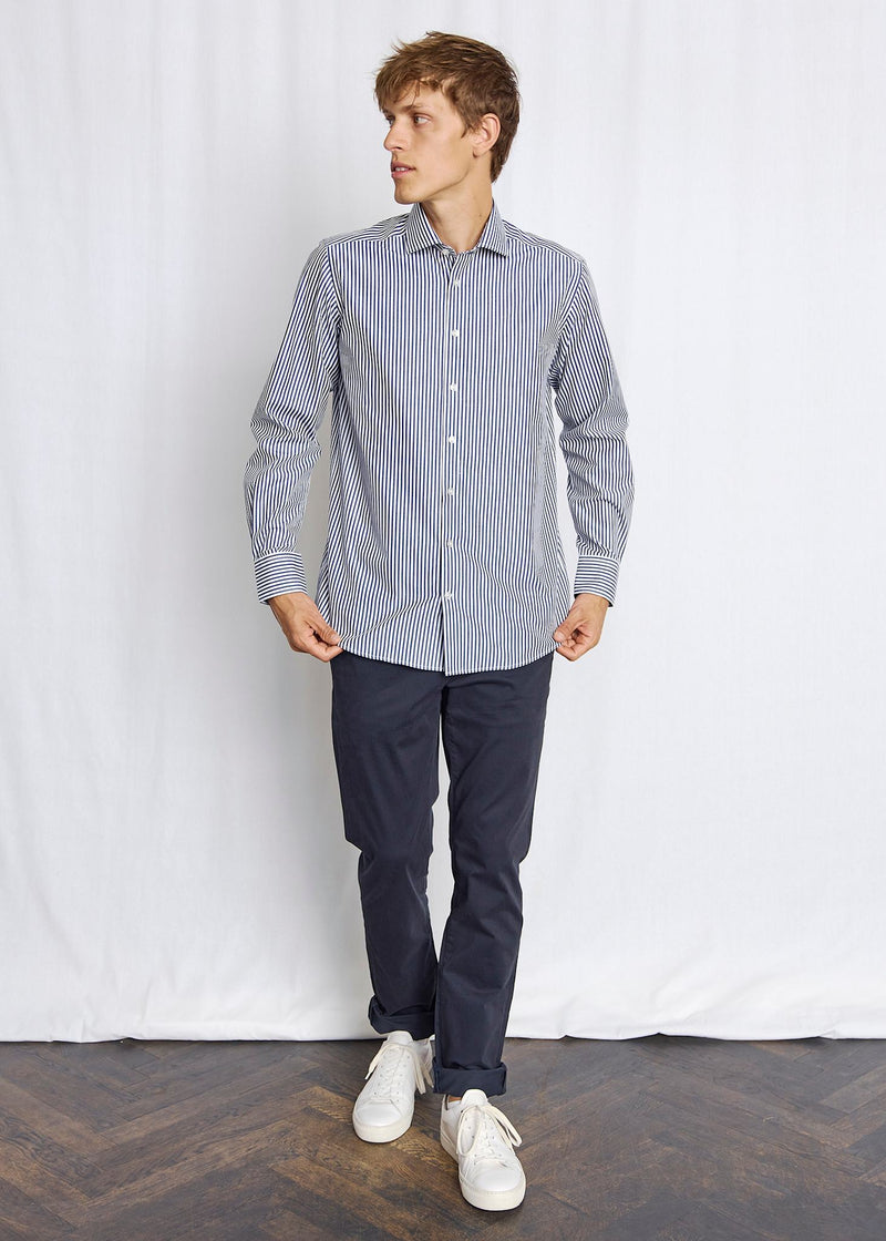 BS Rodriguez Slim Fit Skjorte - Navy/White