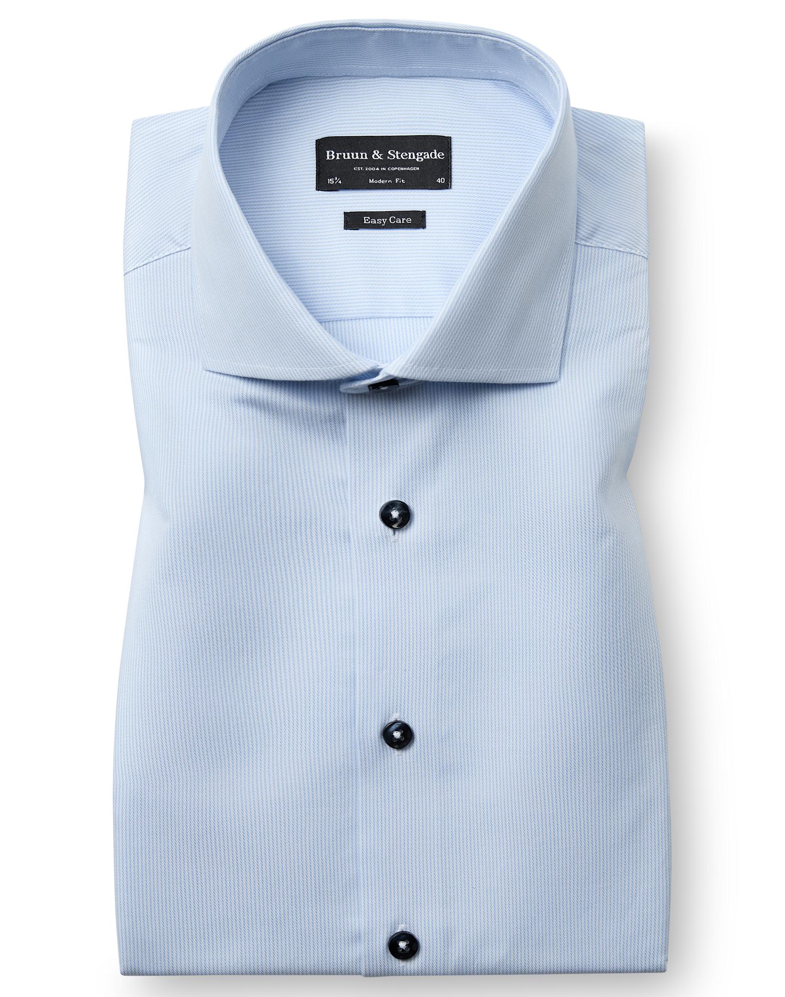 BS Hukacz Modern Fit Skjorte - Light Blue/White