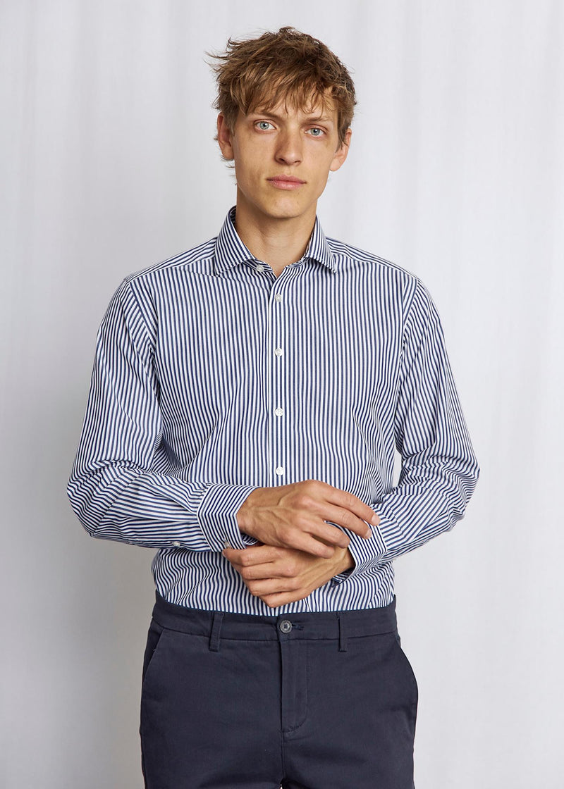 BS Rodriguez Slim Fit Skjorte - Navy/White