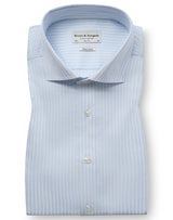 BS Borko Slim Fit Skjorte - Light Blue/White