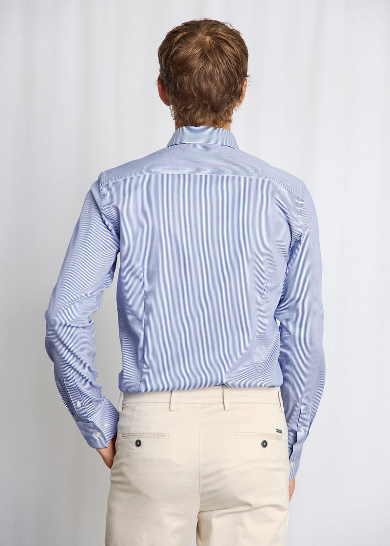 BS Yordan Modern Fit Skjorte - Dark Blue/White