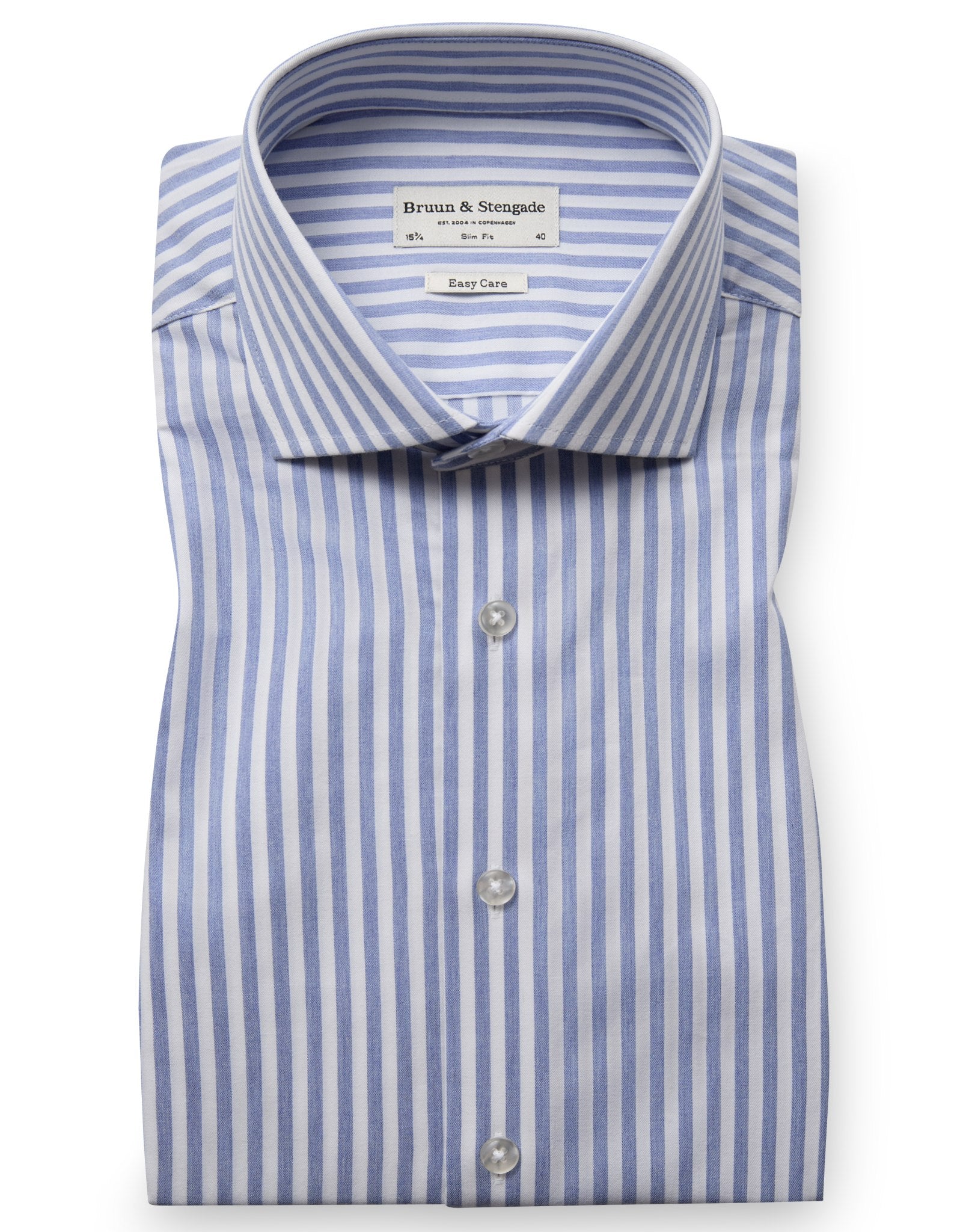 BS Griffin Slim Fit Skjorte - Light Blue/White