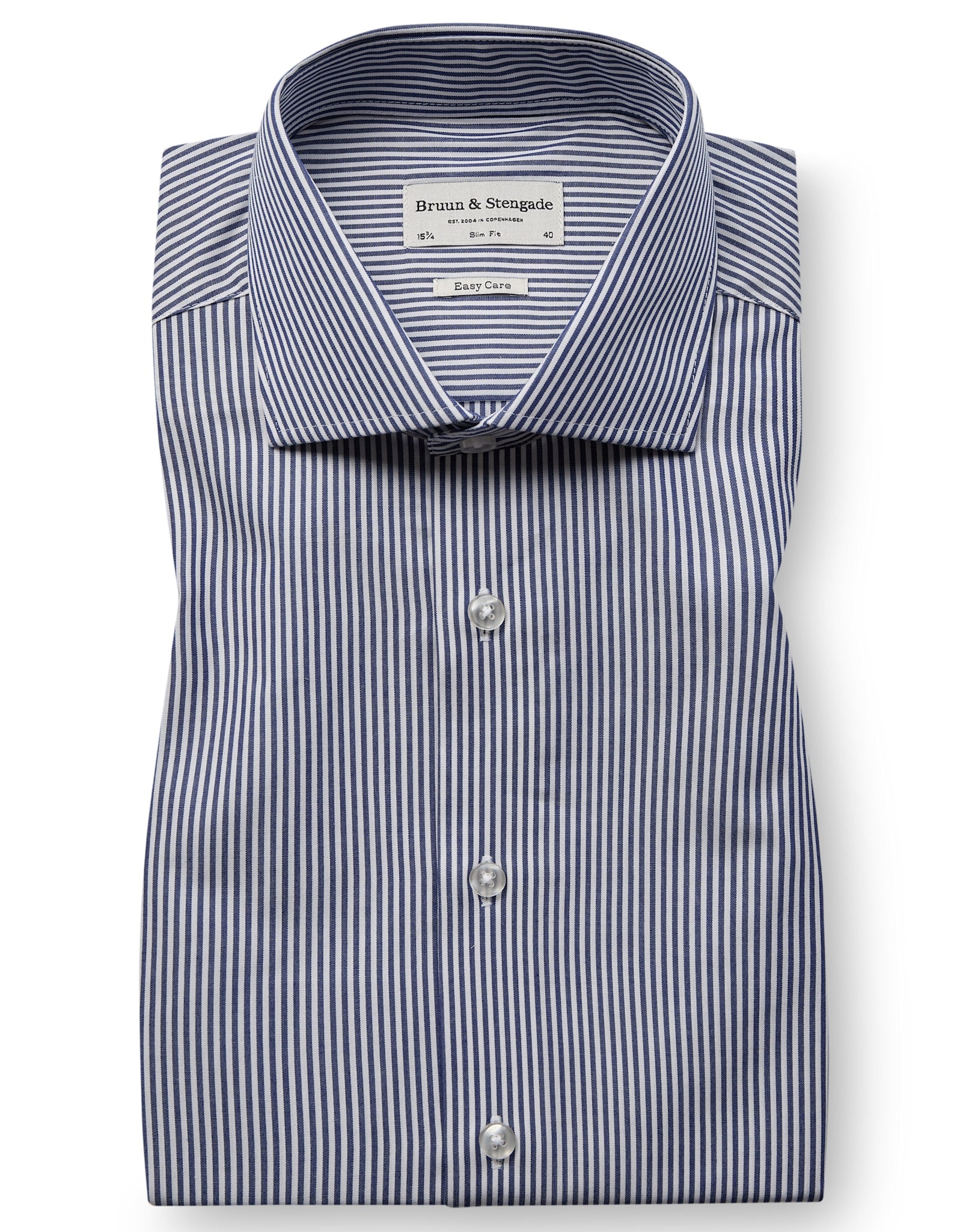 BS Mackenzie Slim Fit Skjorte - Navy/White