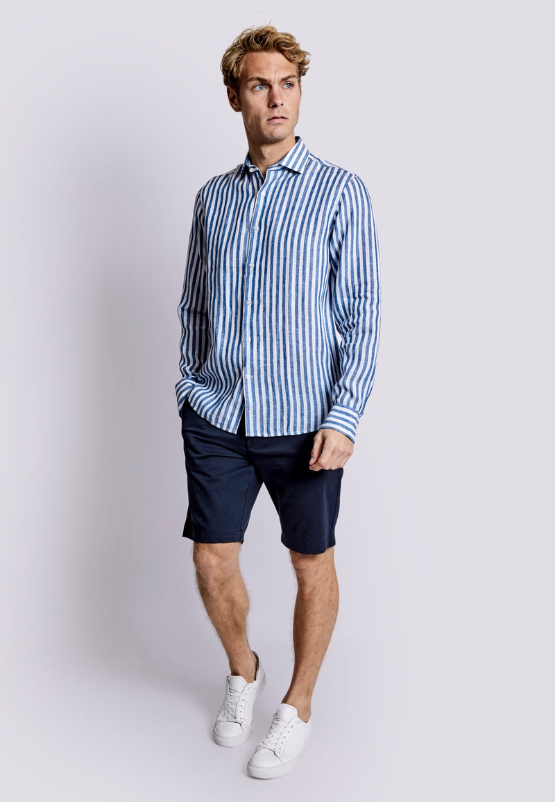 BS Barcelona Casual Modern Fit Skjorte - Blue/White