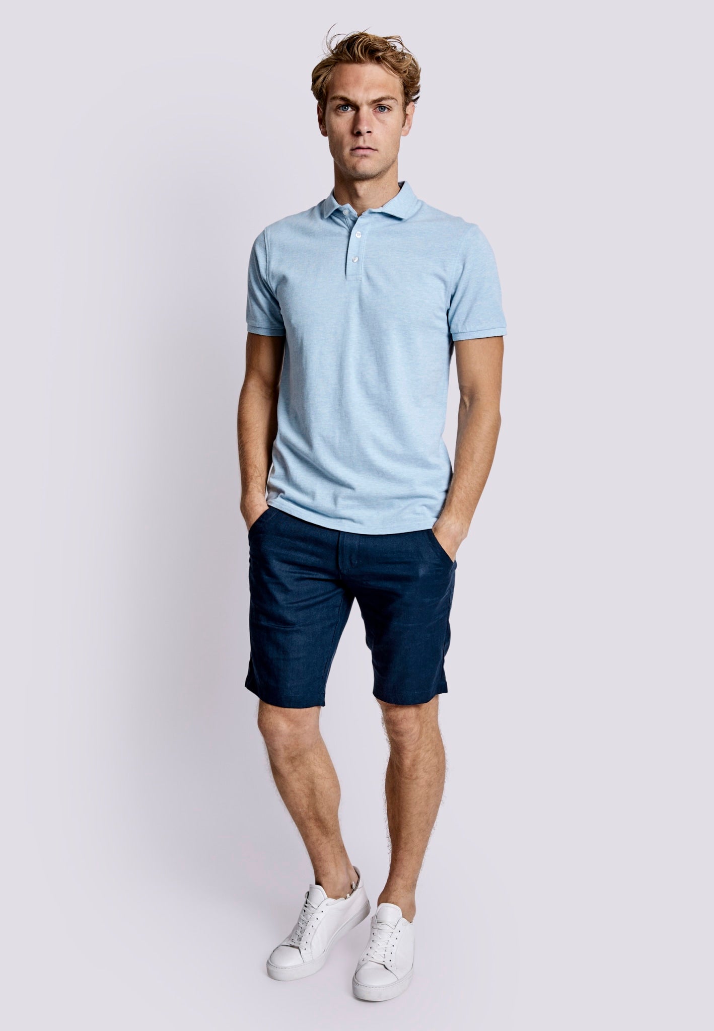 BS Monir Regular Fit Polo Shirt - Sky