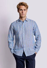 BS Valencia Casual Slim Fit Skjorte - Blue/White