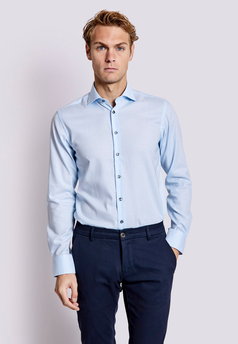 BS Walton Slim Fit Skjorte - Light Blue