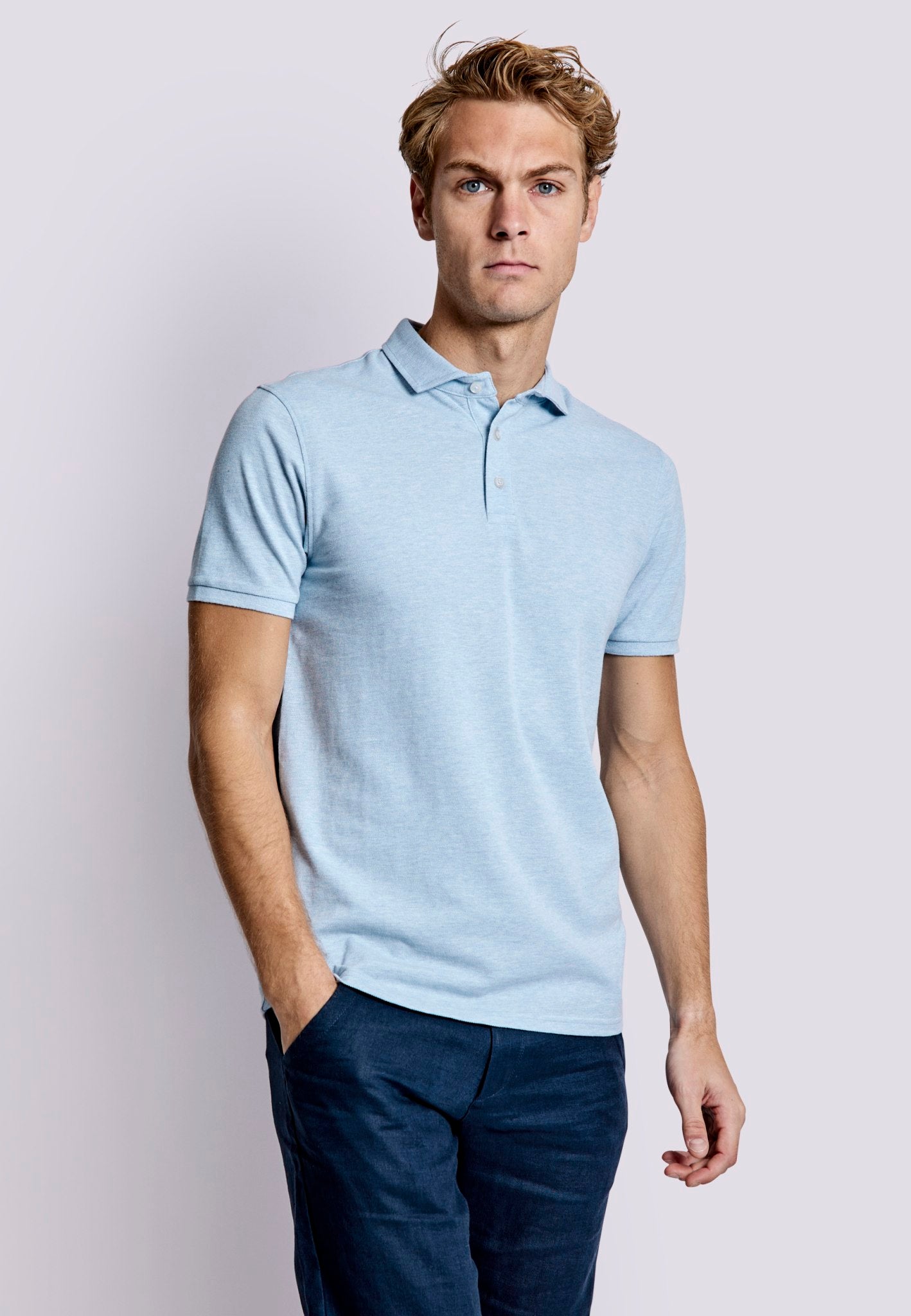 BS Monir Regular Fit Polo Shirt - Sky