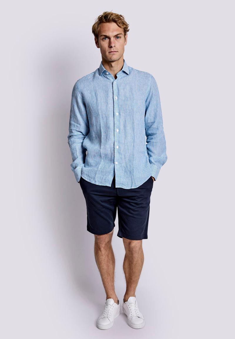 BS Malaga Casual Modern Fit Skjorte - Blue/White