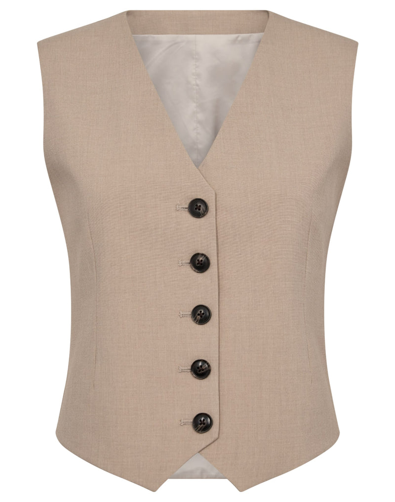 BS Decima Slim Fit Vest - Sand