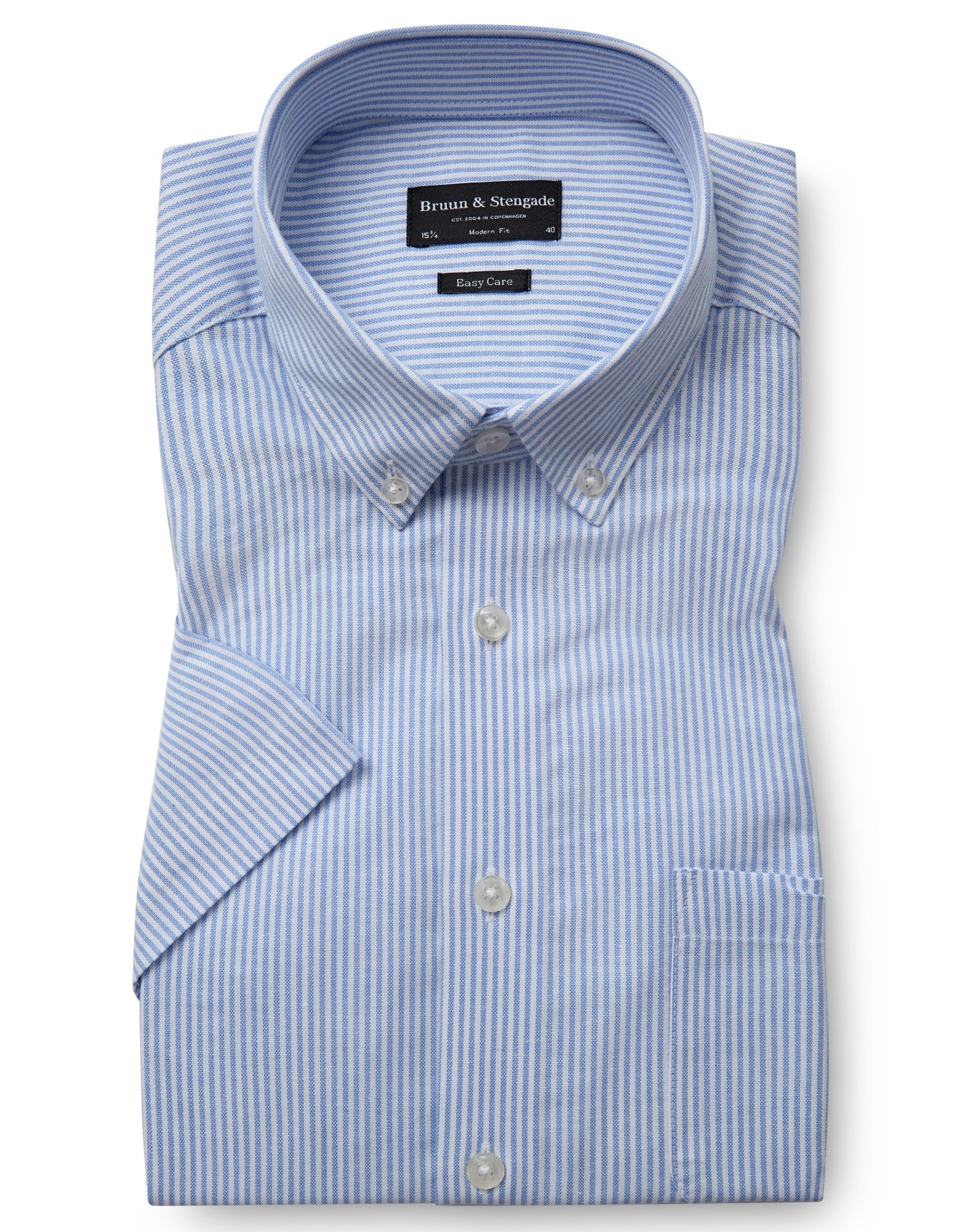 BS Stafford Modern Fit Skjorte - Light Blue/White