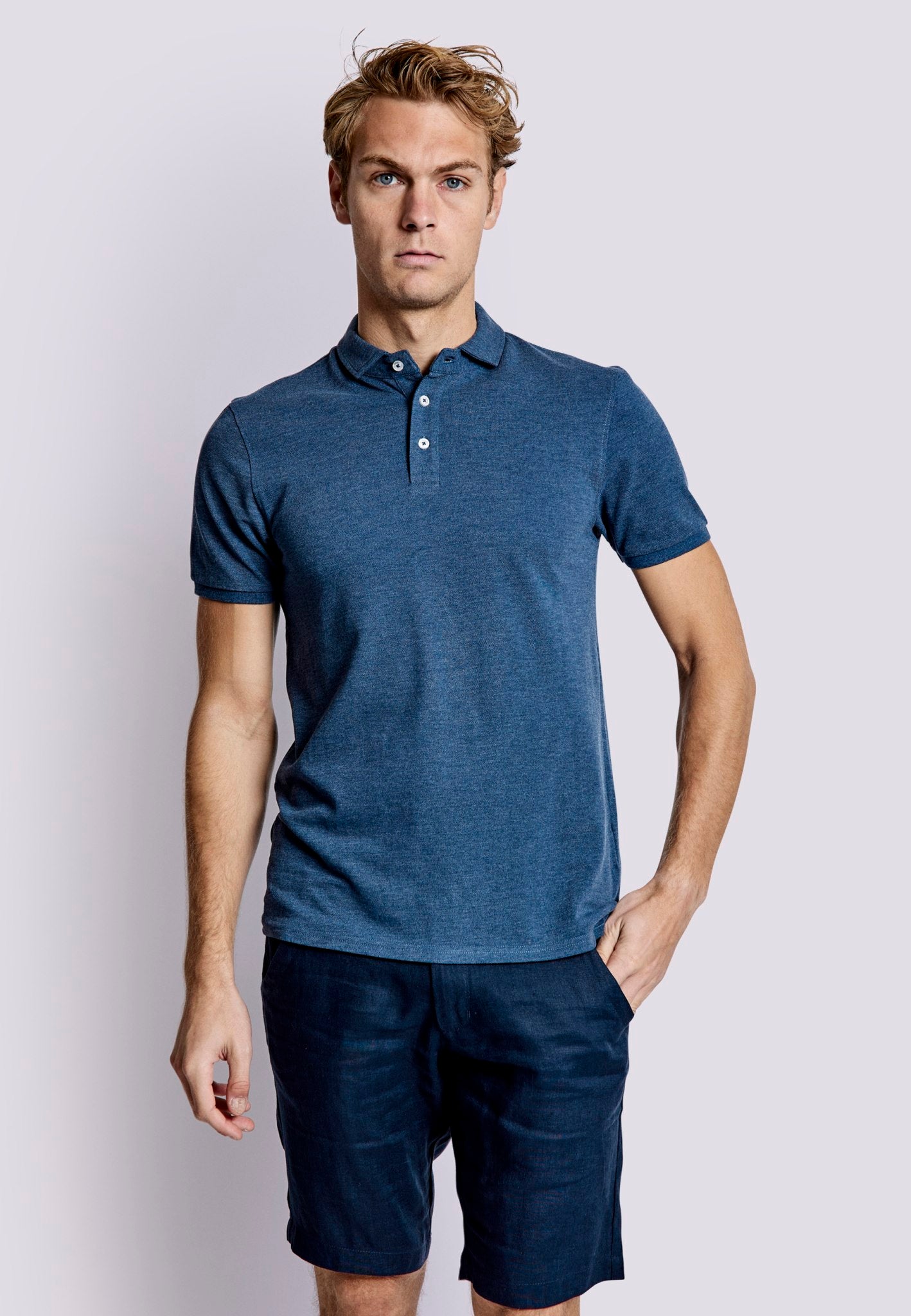 BS Monir Regular Fit Polo - Ocean