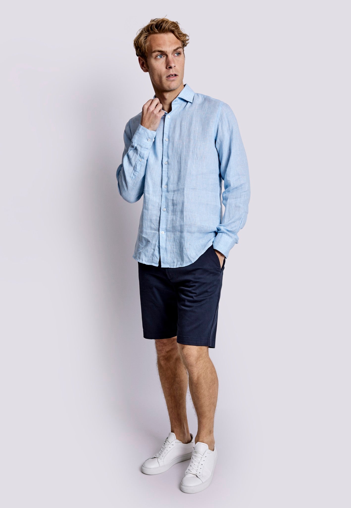 BS Madrid Casual Slim Fit Skjorta - Light Blue