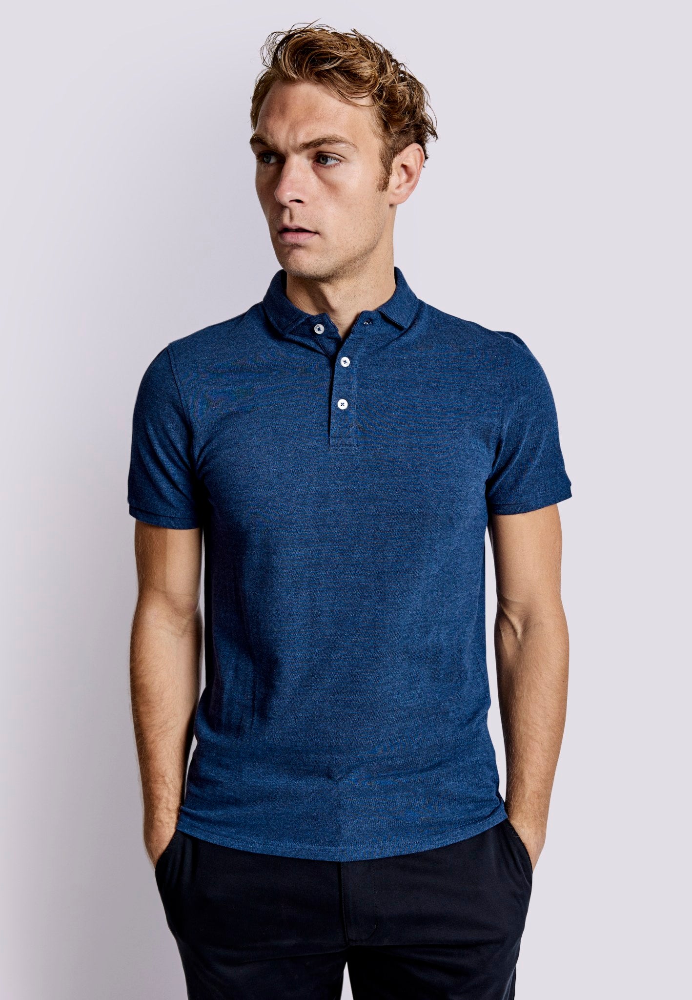 BS Monir Regular Fit Piké - Dark Blue