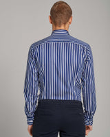BS Patric Slim Fit Skjorte - Dark Blue/White