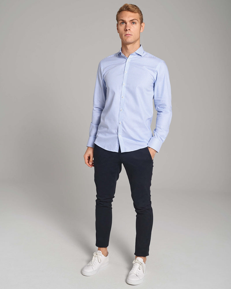 BS Bruno Modern Fit Skjorte - Light Blue/White
