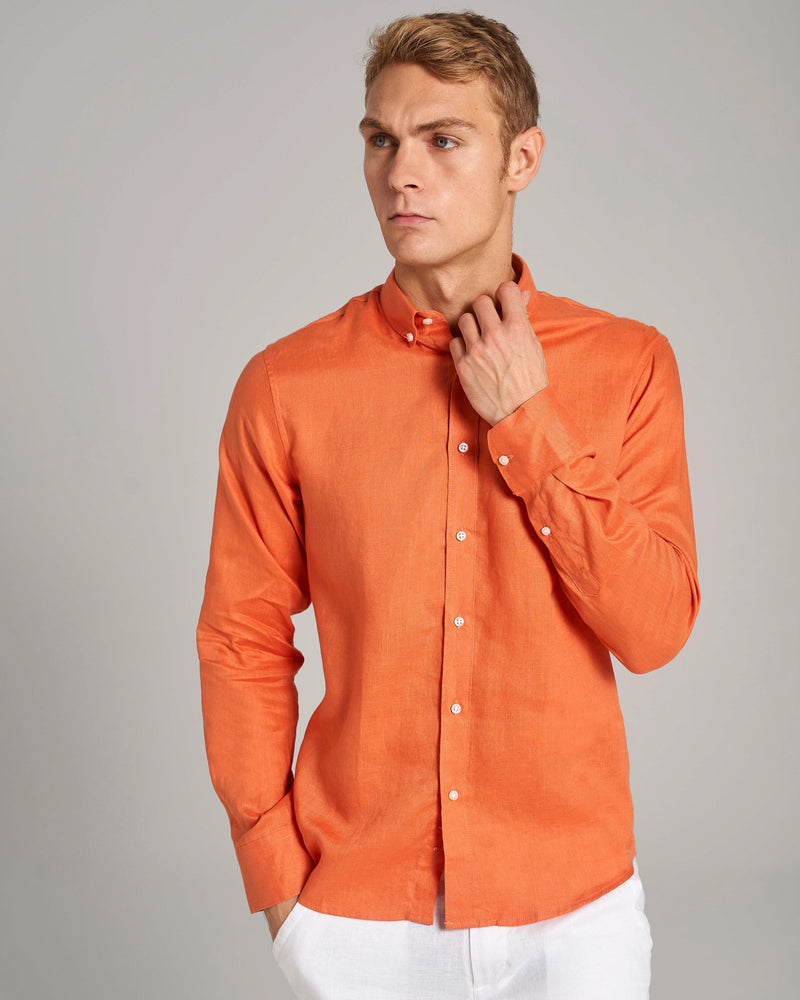 BS Sainz Casual Slim Fit Skjorte - Orange