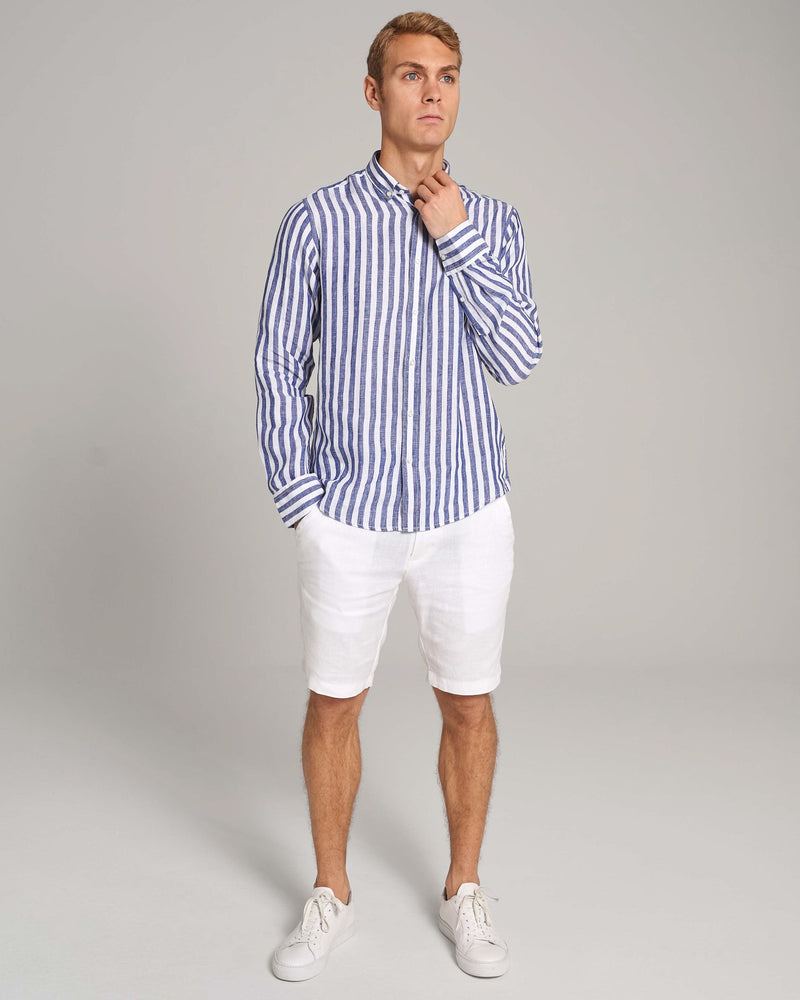 BS Ocon Casual Slim Fit Skjorte - Blue/White