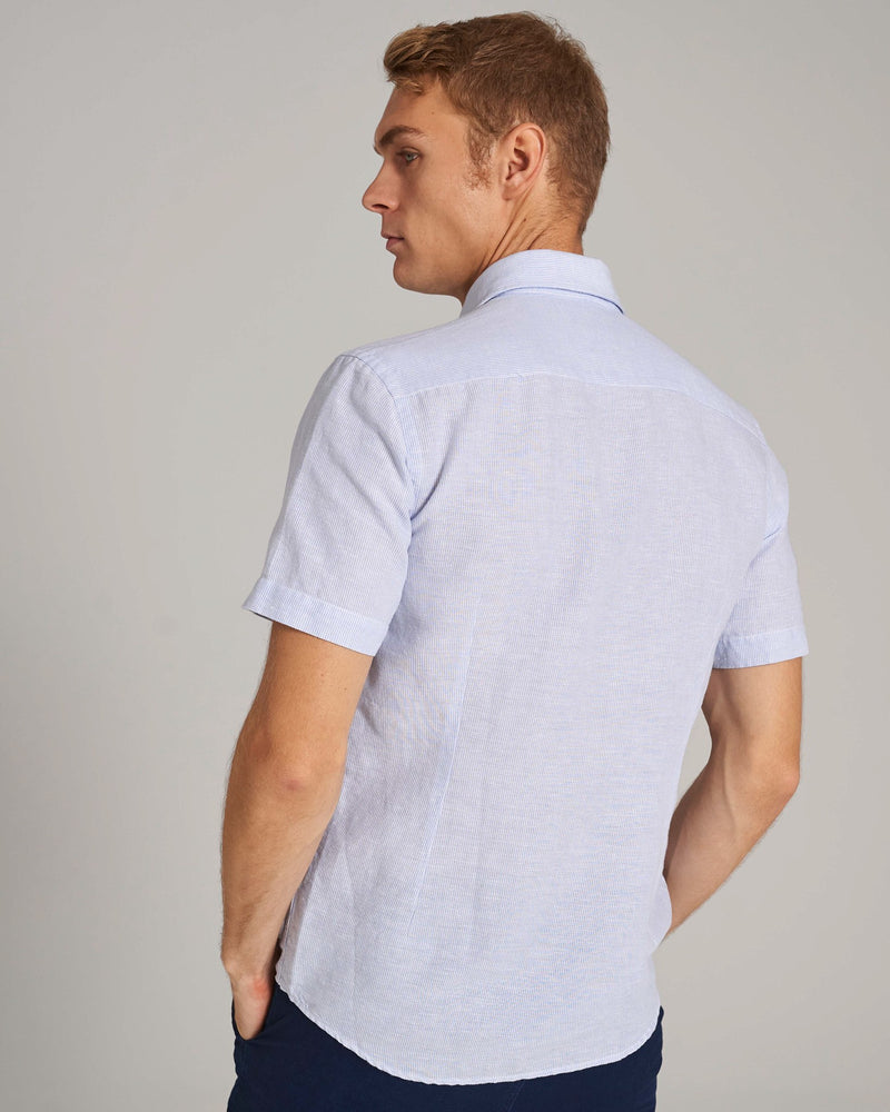 BS Hamilton Casual Slim Fit Skjorte - Light Blue/White