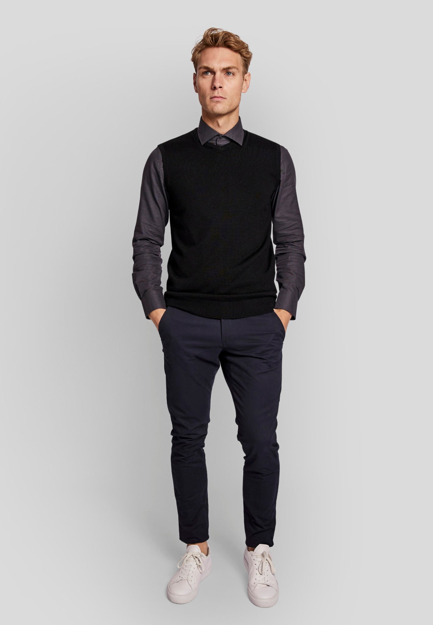 BS Merkur regular fit Stickad tröja - Black
