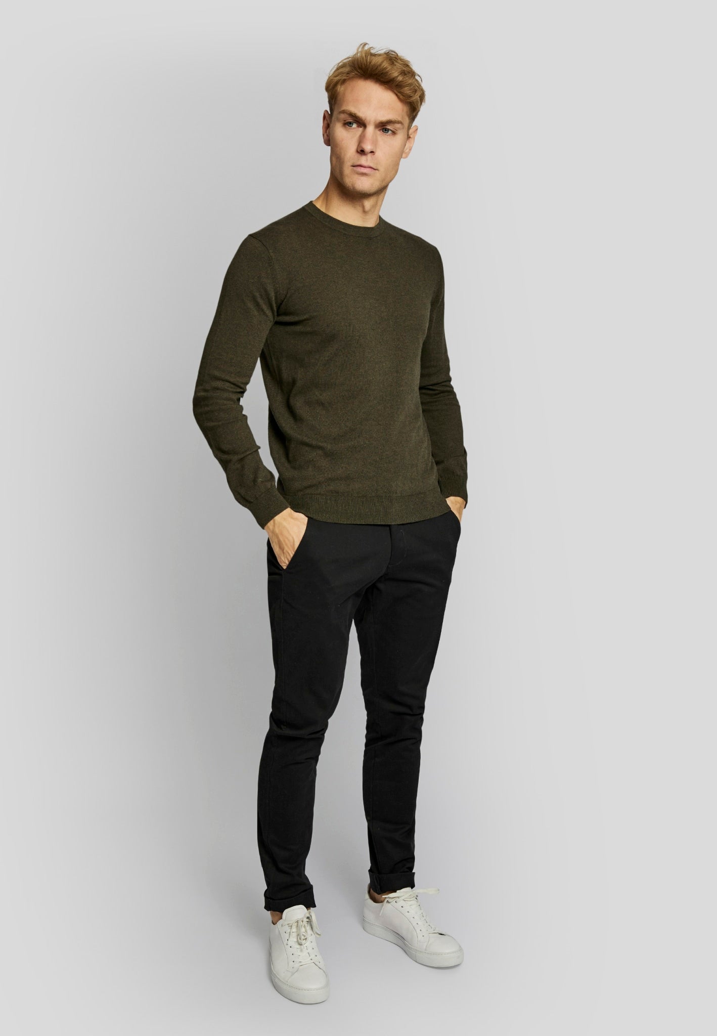 BS Milas regular fit Strikk - Green
