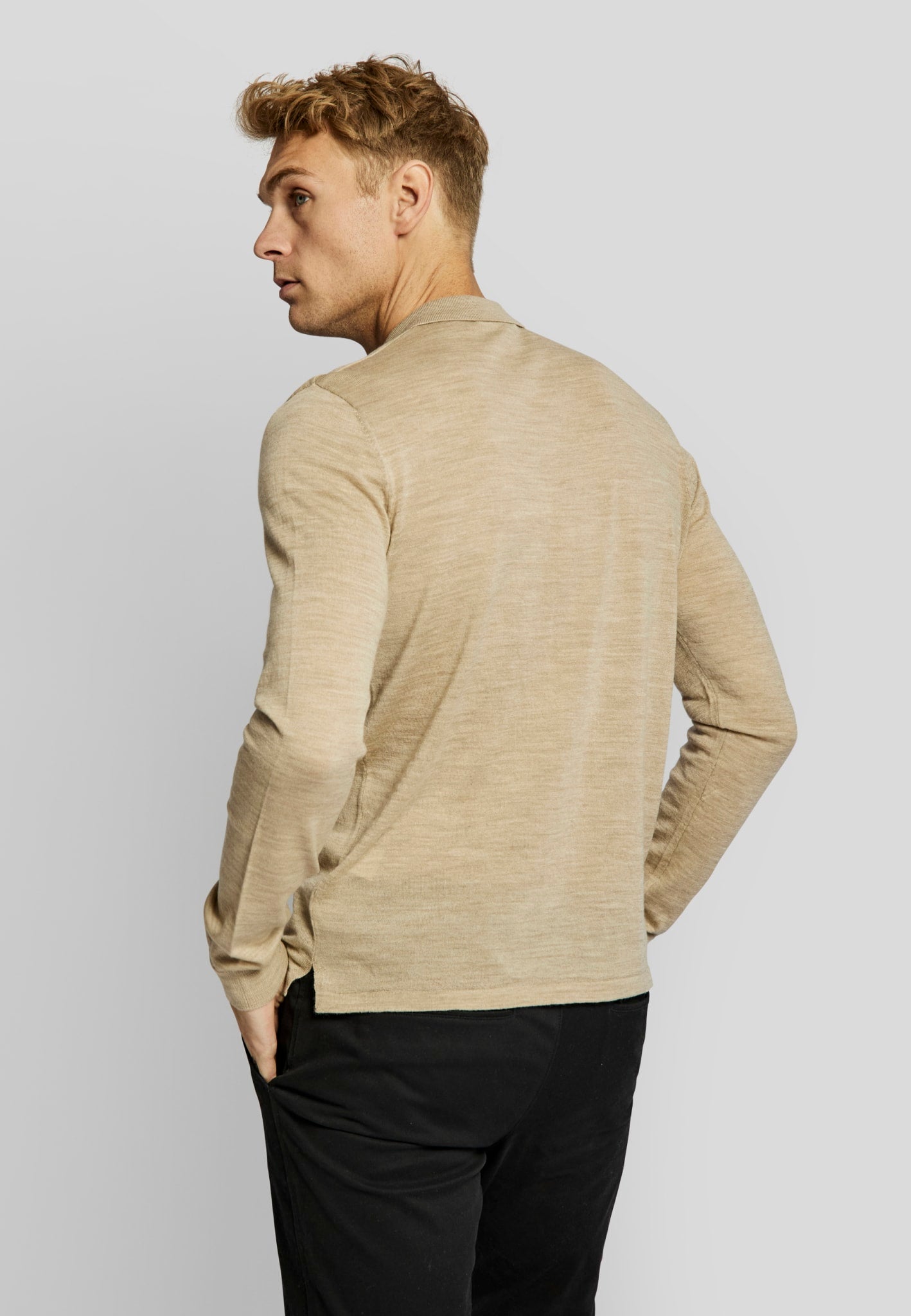 BS Loui regular fit Strik - Sand