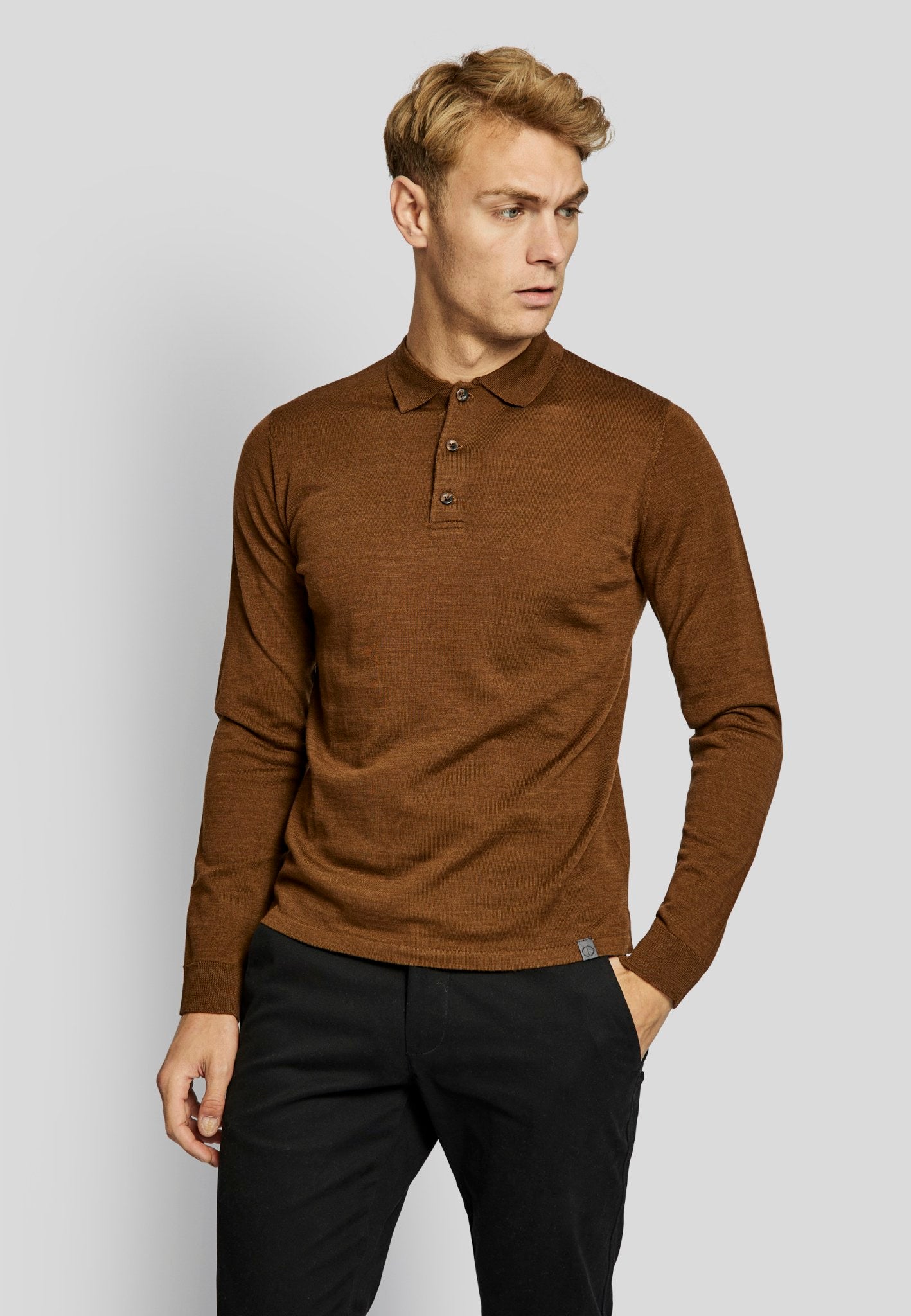 BS Loui regular fit Strik - Tobacco