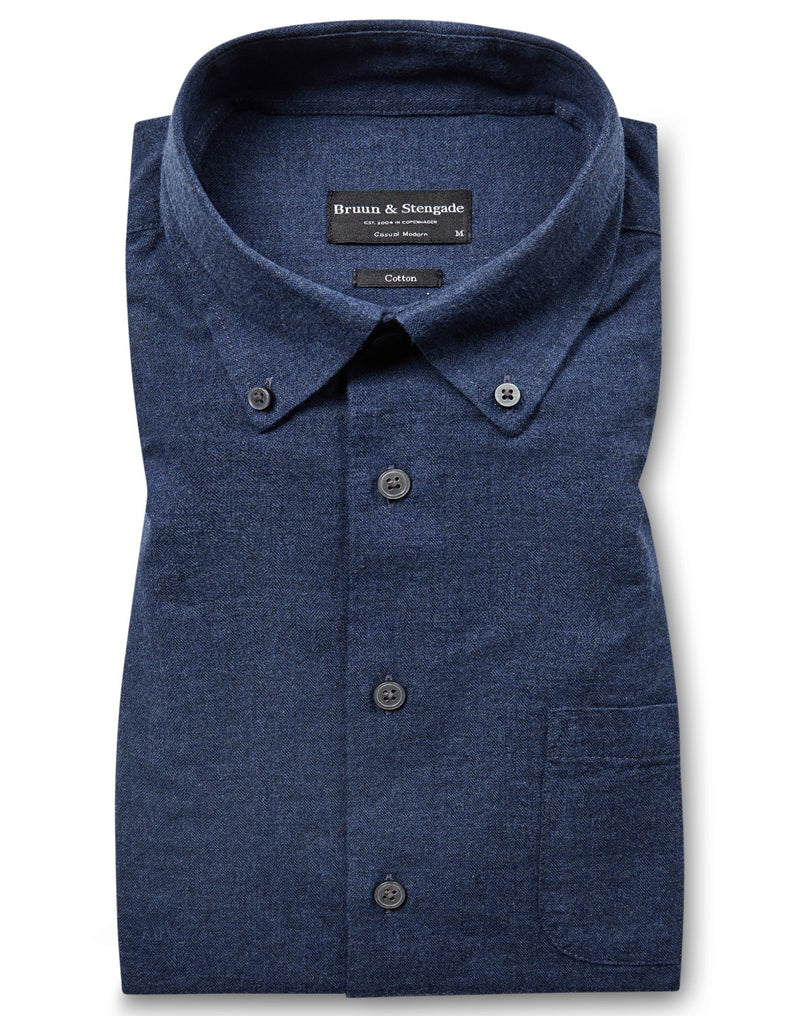 BS Cotton Casual Modern Fit Skjorte - Blue