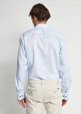 BS Woodson Slim Fit Skjorte - Light Blue/White