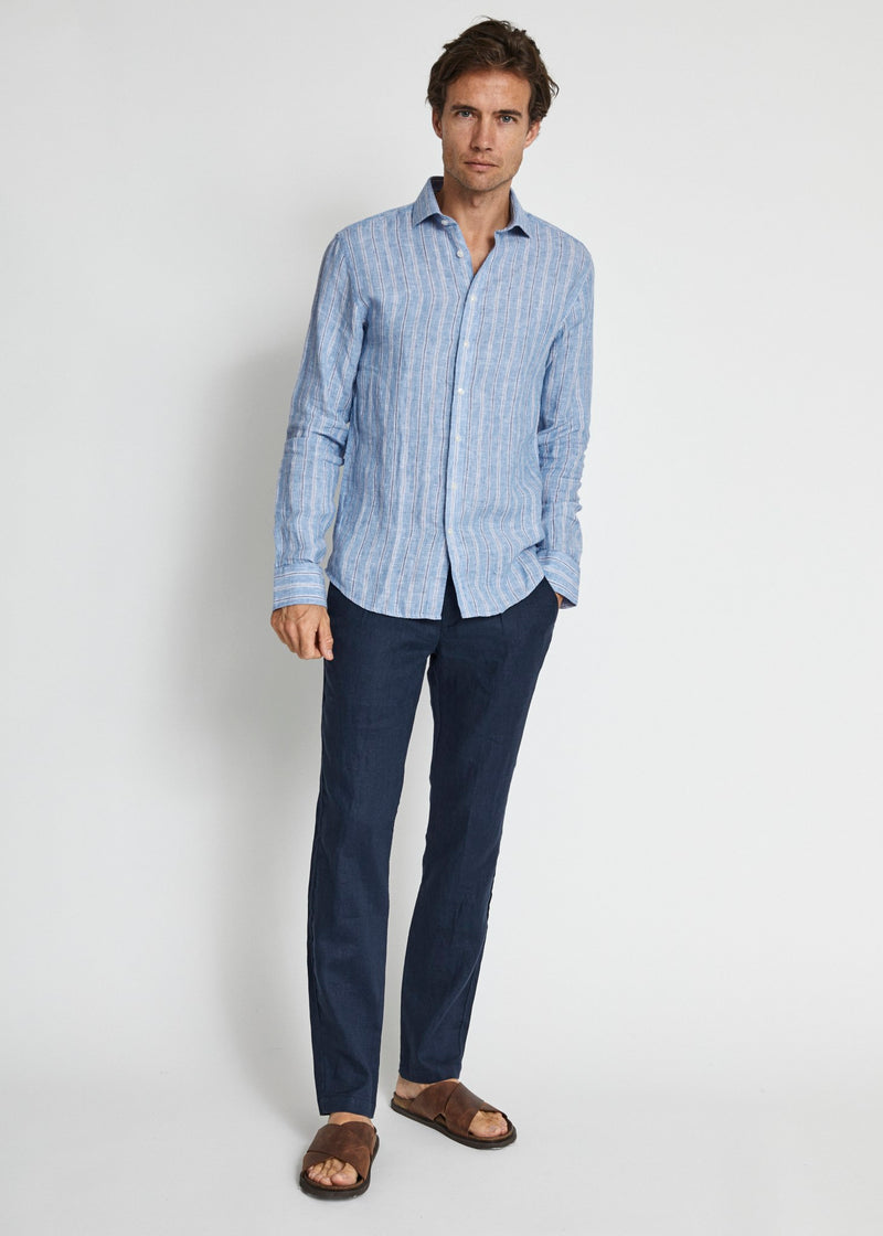 BS Lismore Casual Slim Fit Skjorte - Blue/Grey