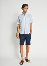 BS Gale Casual Modern Fit Skjorte - Light Blue/White