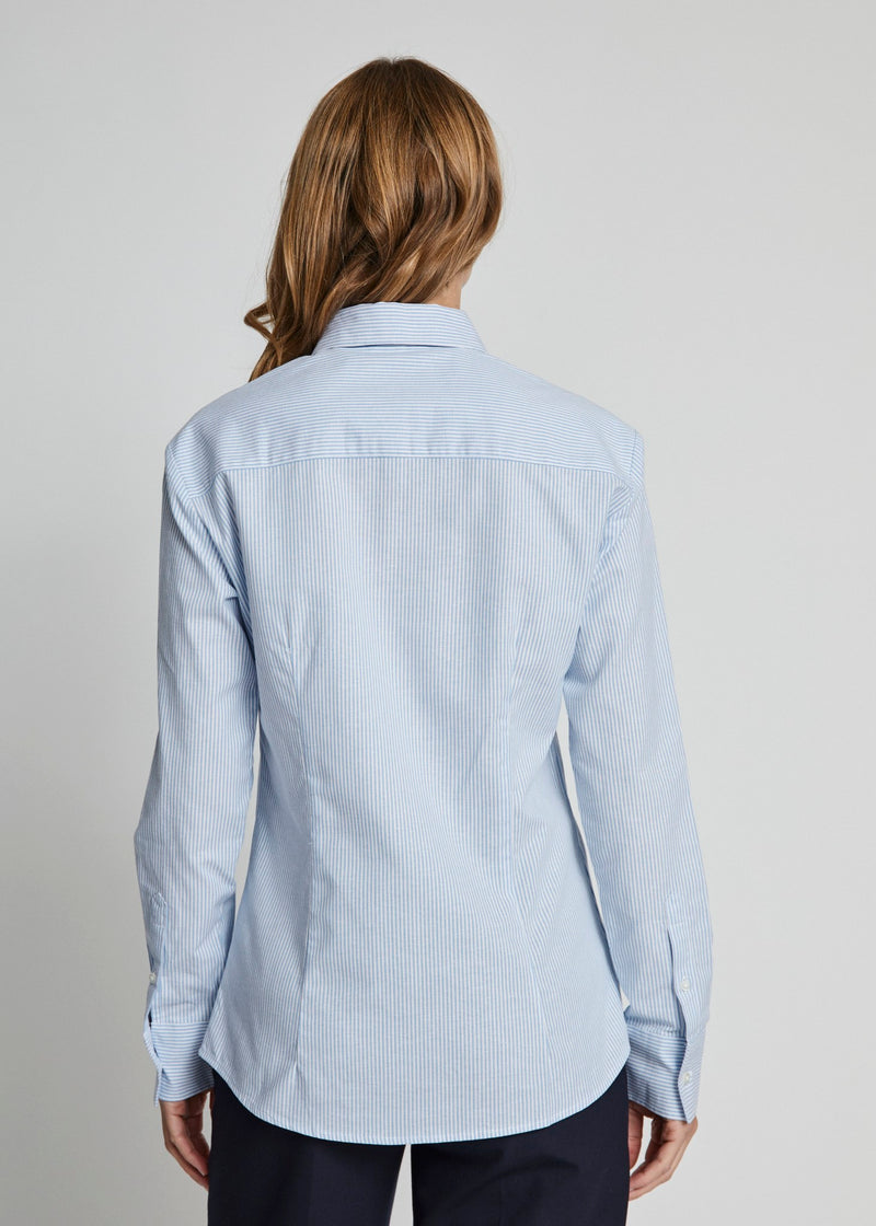 BS Marie Slim Fit Skjorte - Light Blue/White