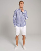 BS Esteban Casual Modern Fit Skjorte - Blue/White