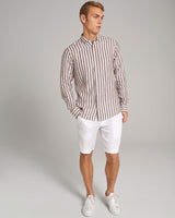 BS Esteban Casual Modern Fit Skjorte - Ochre/White
