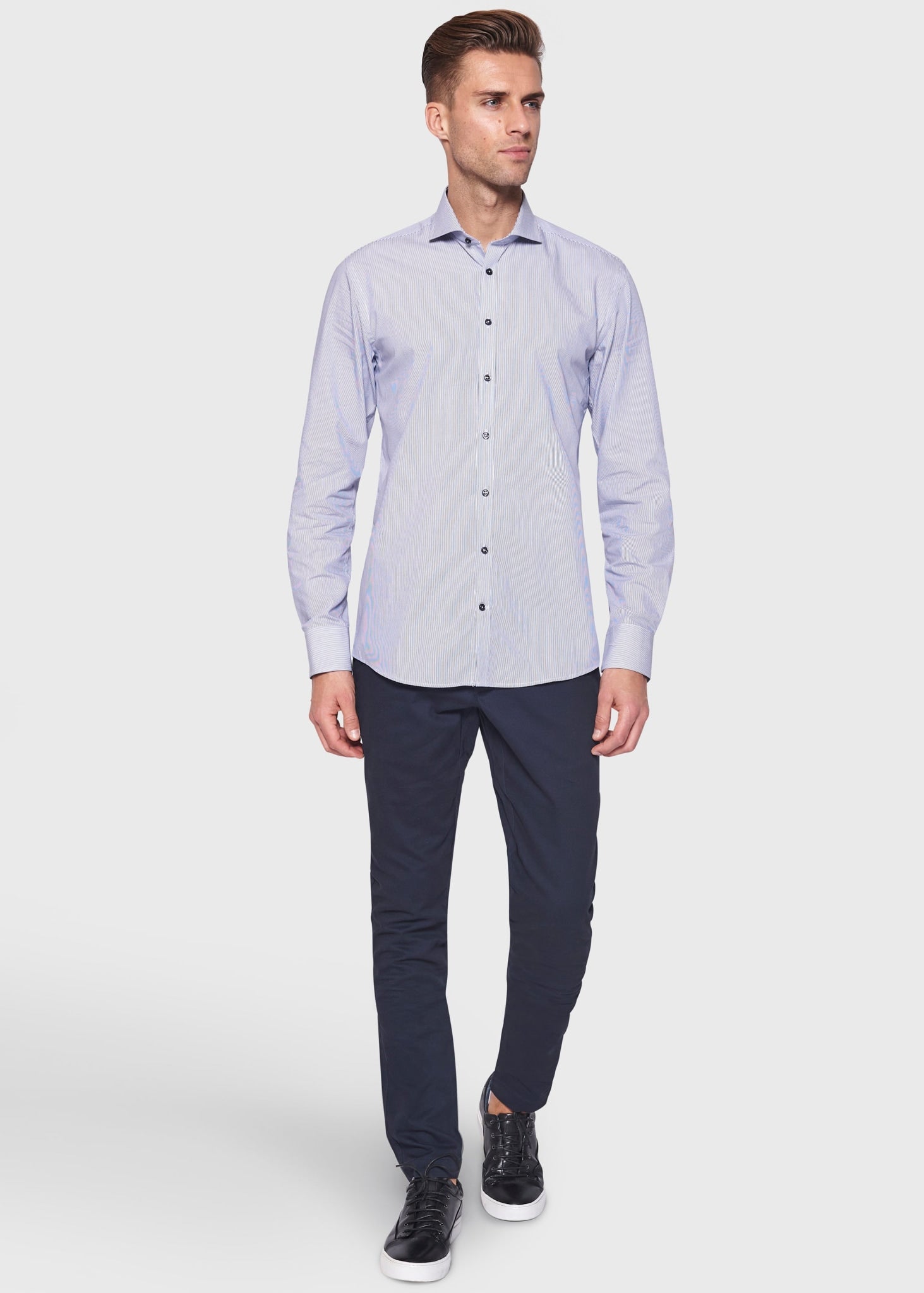 BS Ridley Slim Fit Skjorte Blue - Blue
