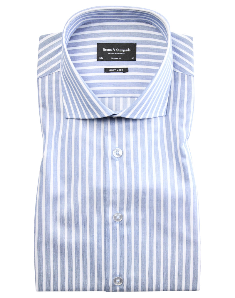 BS Mederel Modern Fit Skjorte - Blue/White