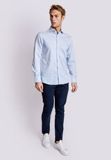 BS Javon Slim Fit Skjorte - Light Blue/White